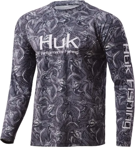 Vista 59 de Huk Pursuit Vented LS para hombre Refracción Fish Fade - San Sal/Wahoo