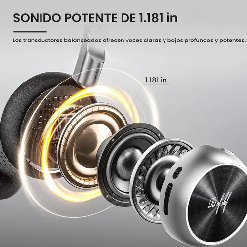 Vista 5 de iKF Auriculares Bluetooth inalámbricos retro R1, tiempo de reproducción de Negro