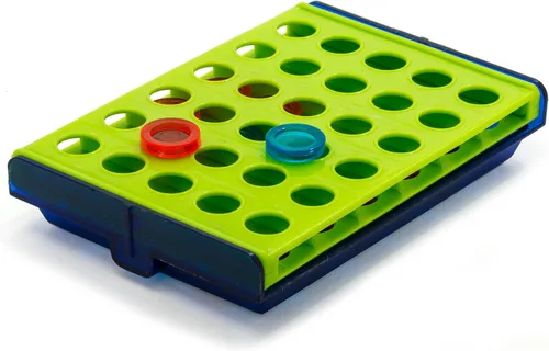 Vista 3 de JA-RU Mini juego 4 en una fila (1 juguete) - Juego clásico de cuatro en una fila para niños Mini juegos de mesa para viajes, juegos de recreo
