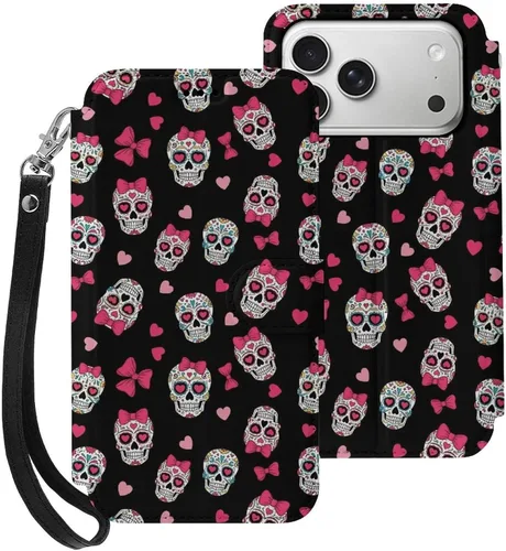 Vista 26 de SWEET TANG Compatible with iPhone 17 Pro Wallet Case Women PU Leather Shockproof Protective Folio Flip Cover (Cute Thanksgiving Turkey Maple Leaf)