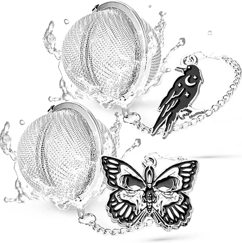 Vista 10 de Infusor de té con dije de gato, bola de té de hojas sueltas TeaSanavie y colador, té de malla fina de acero inoxidable 304 de alta calidad, regalo