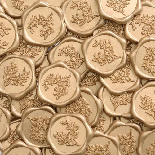 Vista 13 de UNIQOOO Calcomanías de Sello de Cera - Calcomanías de Sello de Sobre de Invitación de Boda de Eucalipto, 100 Piezas de Calcomanías Autoadhesivas