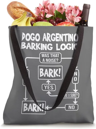 Vista 4 de Perro ladrando lógica, idea de regalo de perro divertido, bolsa de mano divertida Dogo Argentino