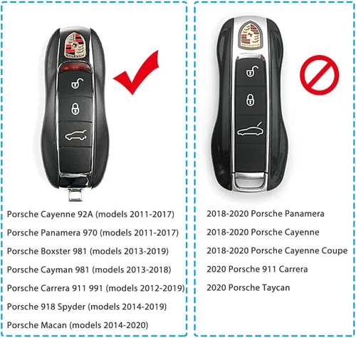 Vista 17 de Jaronx Funda compatible con llavero Porsche para Cayenne Panamera Macan 911