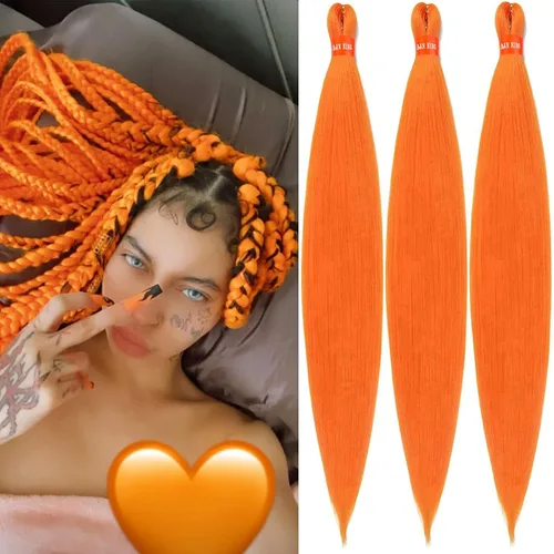 Vista 49 de Cabello trenzado preestirado ombré, extensiones de cabello trenzado sedoso, sin picazón, trenzas de cabello trenzado de ganchillo con textura Yaki