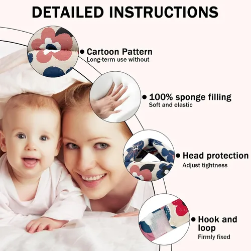 Vista 4 de Protector de cabeza de bebé para gatear caminando, casco de bebé ajustable sin golpes y cojín suave, gorra de seguridad infantil para niños que