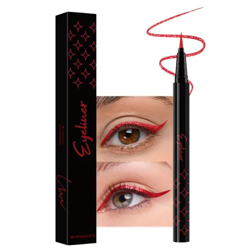 Vista 18 de evpct Delineador de ojos líquido cromático dúo, con purpurina de bronceador rosa, destello metálico brillante, sombra de ojos en lápiz, cambio