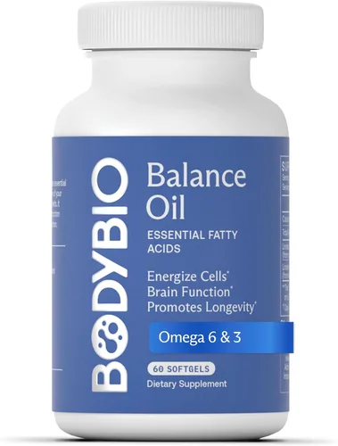Vista 9 de BodyBio Aceite de equilibrio - Suplemento vegano Omega 3 6 - Aceite de cártamo y linaza prensado en frío - Apoya la función cerebral, la piel