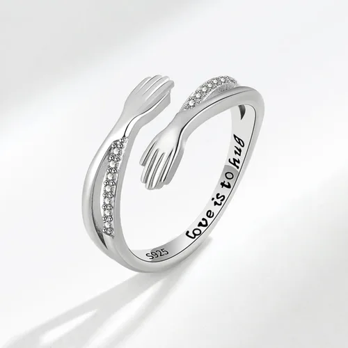 Vista 28 de Anillo de plata de ley 925, minimalista, ajustable, hecho a mano, para mujeres y niñas