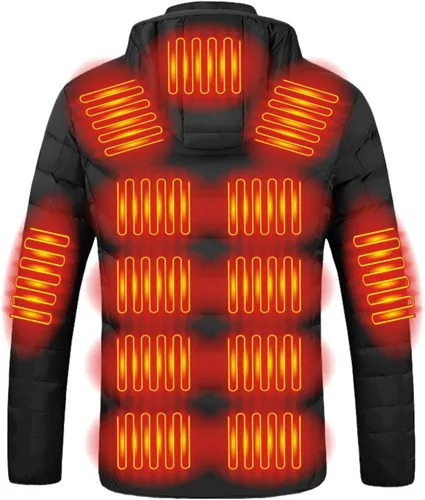 Vista 2 de Ssuyeuri Chaqueta térmica para mujeres y hombres, chaqueta de invierno cálida a prueba de viento, chaqueta gruesa de plumón mejorada recargable por