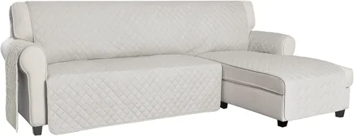 Vista 15 de ISSUNTEX - Fundas de sofá seccional para perros, funda reversible en forma de L para sofá, protector de chaise lounge resistente al agua