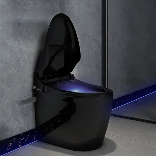 Vista 9 de YOURLITE Asiento de inodoro alargado negro con calefacción y control remoto