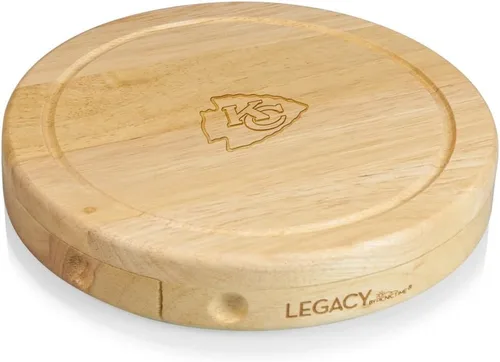 Vista 18 de Picnic TIME NFL Brie Cheese Board and Knife Set - Charcuterie Board Set - Wood Cutting Board