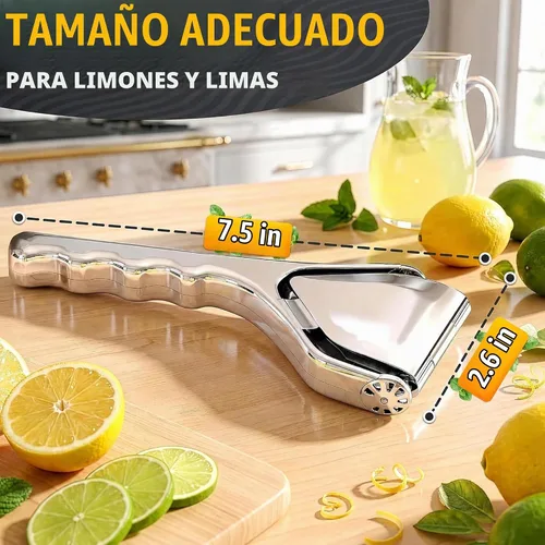 Vista 2 de Dobla el acero inoxidable del exprimidor plano del limón, Juicer resistente Plateado pequeño