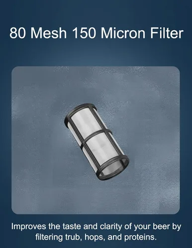 Vista 3 de Filtro de cerveza en línea, filtro de agua de 80 mallas de 150 micrones, dispositivo de filtración de filtro en T de plástico, alimentación por