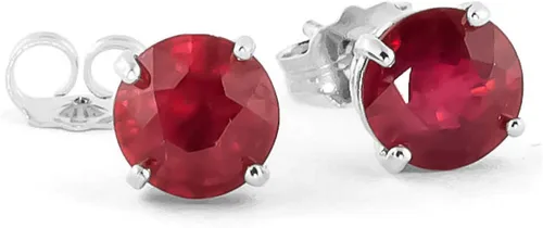 Vista 6 de Galaxy Gold GG Aretes de tuerca de rubí blanco macizo de 14 quilates, rosa, oro amarillo, 3.5 ct s (CTW) Ruby- 3487, Gema Metal, Rubí