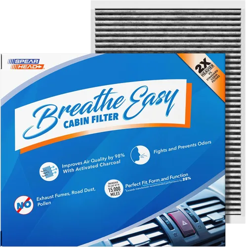 Vista 40 de Spearhead Odor Defense Breathe Easy - Filtro de cabina para AC y calentador Compatible con Chrysler 200 2015-17, Cherokee 2014-18 como OEM Hasta