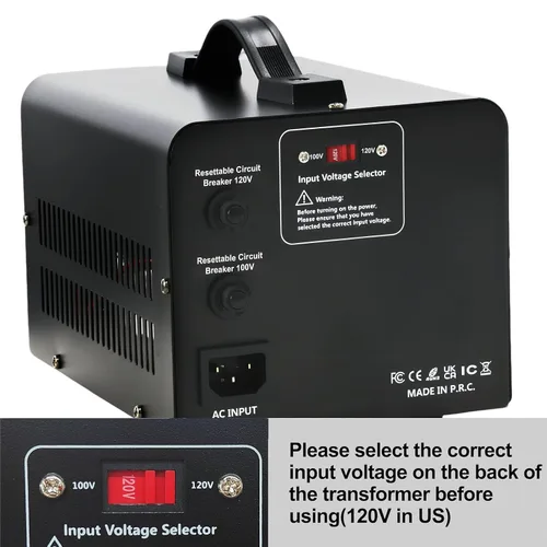 Vista 22 de 500W US al convertidor de voltaje de Japón 120V a 100V transformador reductor