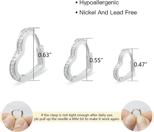 Vista 7 de ALEXCRAFT Juego de aretes de aro pequeños de oro para mujer, juego de aretes de oro pavé de diamantes con poste de plata de ley