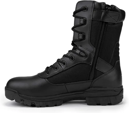 Vista 3 de Botas de combate tácticas con forro Coolmax para hombre, color negro