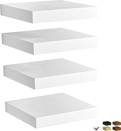 Vista 61 de Fun Memories Estante esquinero para montaje en pared, estantes de esquina flotantes, juego de 2 estantes de pared esquineros, estantes de Negro