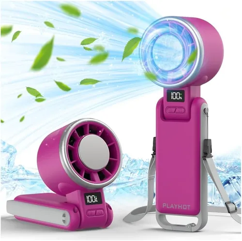 Vista 9 de PlayHot Ventilador de mano portátil mejorado con enfriamiento de hielo de 60 °F, hasta 12 horas ventiladores personales recargables portátiles, 5