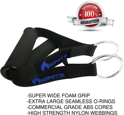 Vista 2 de Manijas para hacer ejercicio, superresistentes, con sólidos núcleos fabricados con ABS, con asideros ultraanchos de espuma, con anillas