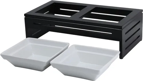 Vista 5 de Silicute Cuencos elevados de cerámica para mascotas - The Pawsh Bowl - Comedor para perros exigentes