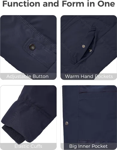 Vista 6 de Wantdo - Chaqueta de invierno con capucha y forro interior para hombre