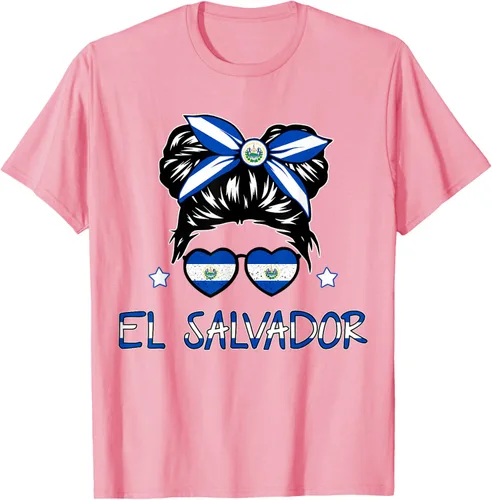 Vista 59 de Camiseta de El Salvador para Niñas Bandera Patrimonio Hispano Salvadoreño