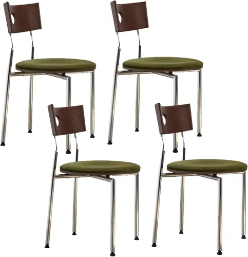 Vista 33 de Stackable Dining Chairs Set, Kitchen Chair with Curved Backrest, Upholstered Living Room Chair, Occasional Seat Dining Room Chairs with Metal