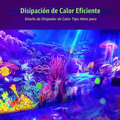 Vista 3 de Paquete de 4 luces LED negras de 100 W, luz de inundación UV