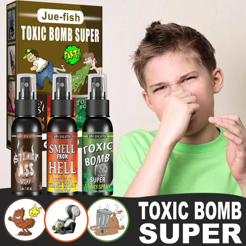 Vista 3 de Winbar Aerosol líquido extrafuerte, paquete de 3 juguetes de broma y broma, spray húmedo potente, bromas súper fuertes para adultos o niños