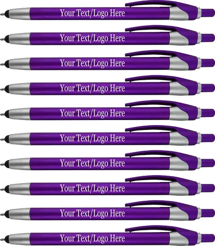 Vista 13 de Paquete de 300 bolígrafos personalizados con logotipo o texto, para marketing, fiestas y eventos, lápiz capacitivo 2 en 1 y bolígrafo compatible