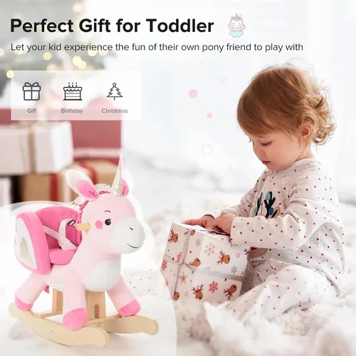 Vista 3 de labebe - Caballo mecedor para bebé, unicornio para montar, juguete de paseo para niños de 6 meses a 3 años, bebé (niño niña) juguete de peluche