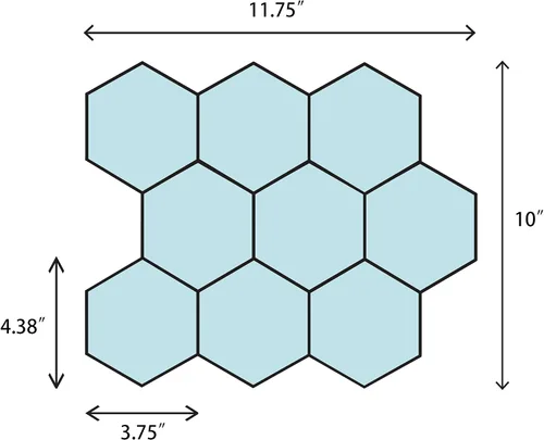 Vista 6 de TPMG-29 - Mosaico hexagonal de 4 x 4 pulgadas, porcelana, color azul cristal (pulido), 1 hoja