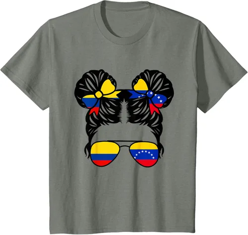 Vista 87 de Camiseta Half Colombian Half Venezolan Girl Colombia Kids Heritage, Gris