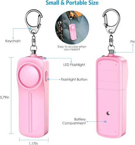 Vista 6 de AMIR Juego de llaveros de seguridad para mujeres y niños, 4 piezas de accesorios de llavero de seguridad, juego de llaveros de defensa personal