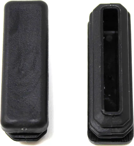 Vista 5 de Tapa rectangular negra de plástico de 1/2 x 1-1/2 pulgadas, tapón de acabado, tapa de extremo de tubo de tubo, universal para silla duradera (2)