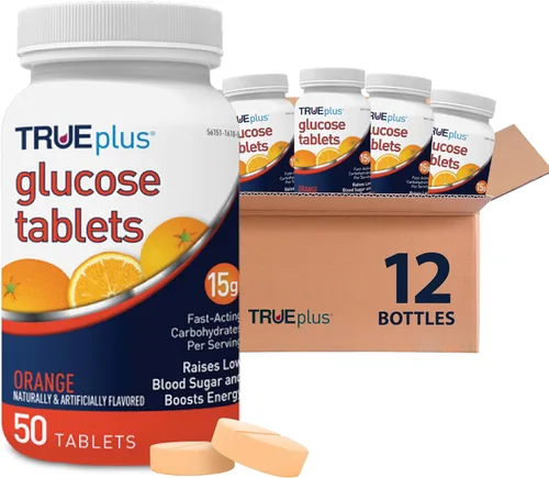 Vista 21 de TRUEplus® Tabletas de glucosa, sabor surtido (uva, frambuesa, naranja), botella de 50 unidades (1)