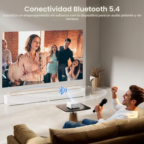Vista 7 de GOODEE Mini proyector inteligente con WiFi y Bluetooth, compatible con Netflix/YouTube/PrimeVideo, enfoque eléctrico y Keystone, proyector de video