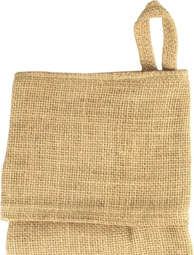 Vista 5 de Medias navideñas de yute de arpillera, 16 pulgadas, paquete de 6 (natural)