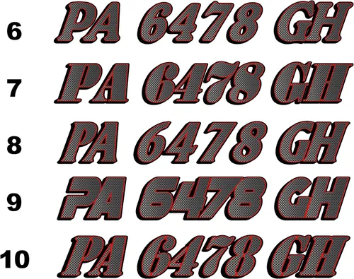 Vista 2 de cbcdecals - Custom Jet Ski Registration Numbers "Carbon Fiber" (Set Of Two) Marine PWC Vinyl Decals Sticker