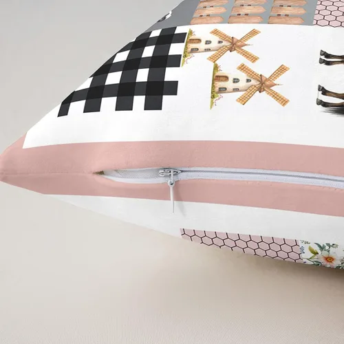 Vista 5 de Homewish Funda de cojín rústica de granja con diseño de vaca en acuarela, animales de granja salvajes, para niños, adolescentes y adultos, funda