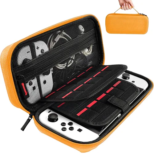 Vista 49 de daydayup Switch Carrying Case Compatible with Nintendo Switch 2, with 24 Games Cartridges Protective Hard Shell Travel Carrying Case Pouch for