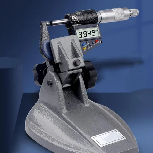 Vista 5 de Soporte para micrómetro, base de soporte de 0 a 3.937 in, soporte fijo antideslizante de precisión de metal estable para ingeniero maquinista