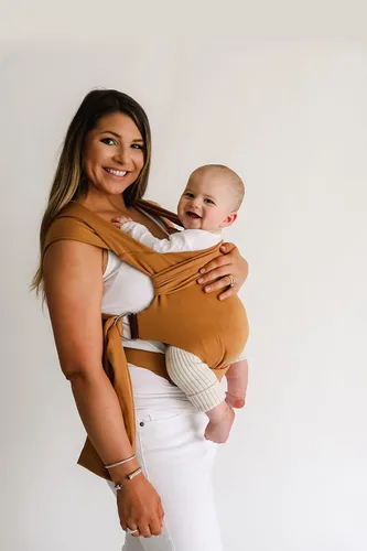Vista 7 de Lalabu The Simple Wrap Baby Wraps Carrier - Elegante portabebés para recién nacidos y niños pequeños de 13 a 28 libras. Probado en seguridad, fácil