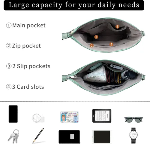 Vista 4 de FUKUYIN Bolso de mano para mujer, bolso de hombro de piel sintética suave para mujer, bolso bandolera grande para mujer