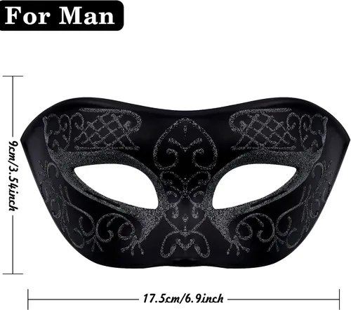 Vista 2 de SIQUK Máscaras de máscaras para parejas con palo, máscara veneciana de metal en un palo, máscara de disfraz de Halloween, máscara de Mardi Gras