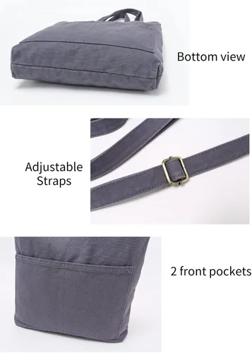 Vista 5 de Jeelow Bolso bandolera de lona resistente para hombre y mujer